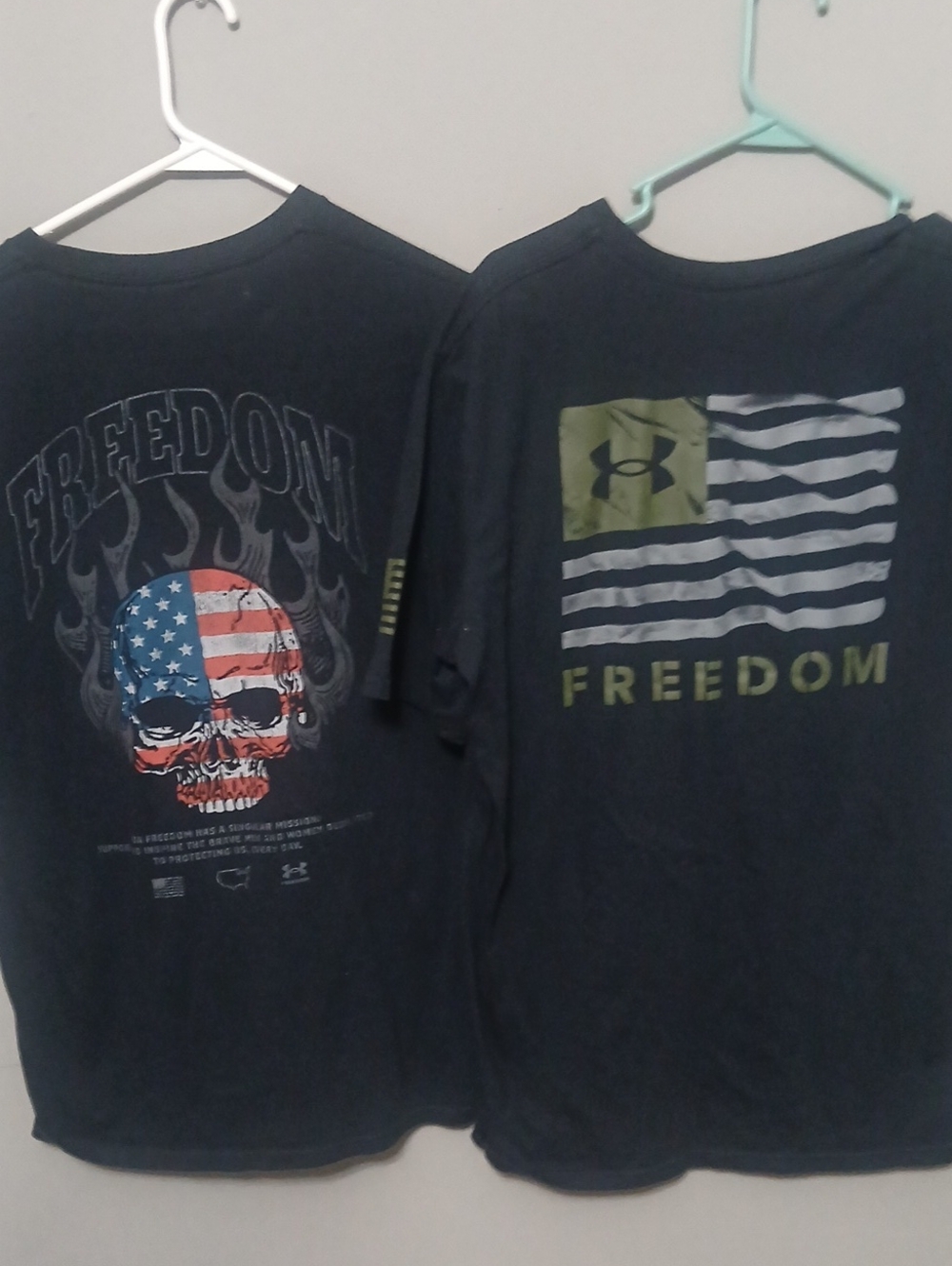 Under Armour Men’s Black Short-Sleeve Graphic Tee Duo (Skull & Freedom) - Picture 4 of 9